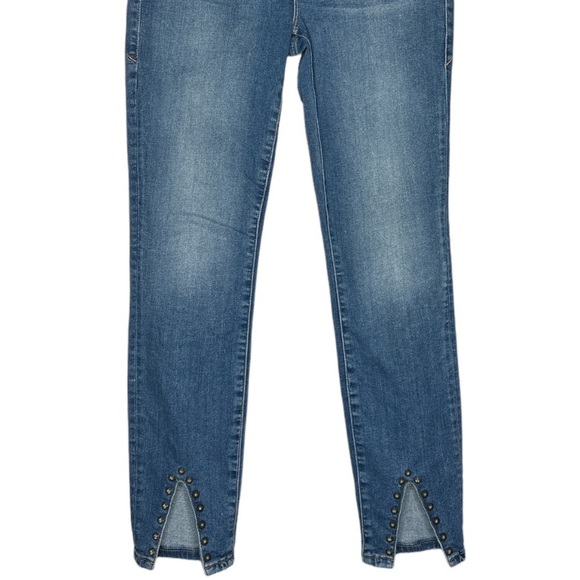 Good American Good Legs Crop Studded Split Hem Jeans Size 2/26 - Picture 5 of 13